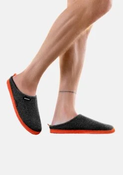 Alternative view of Giesswein Woolpops - Pantoffels - Anthrazit/Neonorange