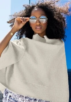 Alternative view of Giesswein Merino Lambswool Poncho - Poncho - Natur