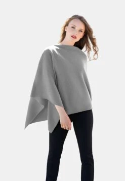 Giesswein Merino Lambswool Poncho - Poncho - Schiefer
